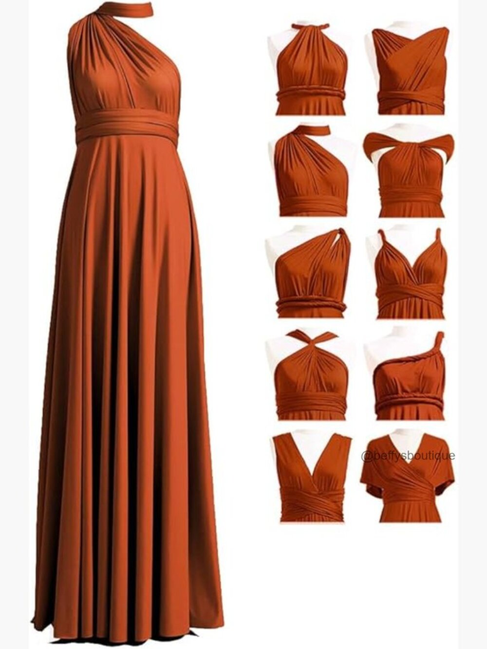 Convertible Infinity Bridesmaid Dress Plus Size Multi-Way Twist Wrap